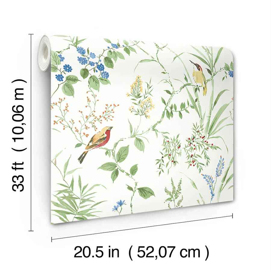 Imperial Garden Green Botanical Wallpaper - York Wallcoverings - 4134-24173 - York Wallcoverings Wallpaper