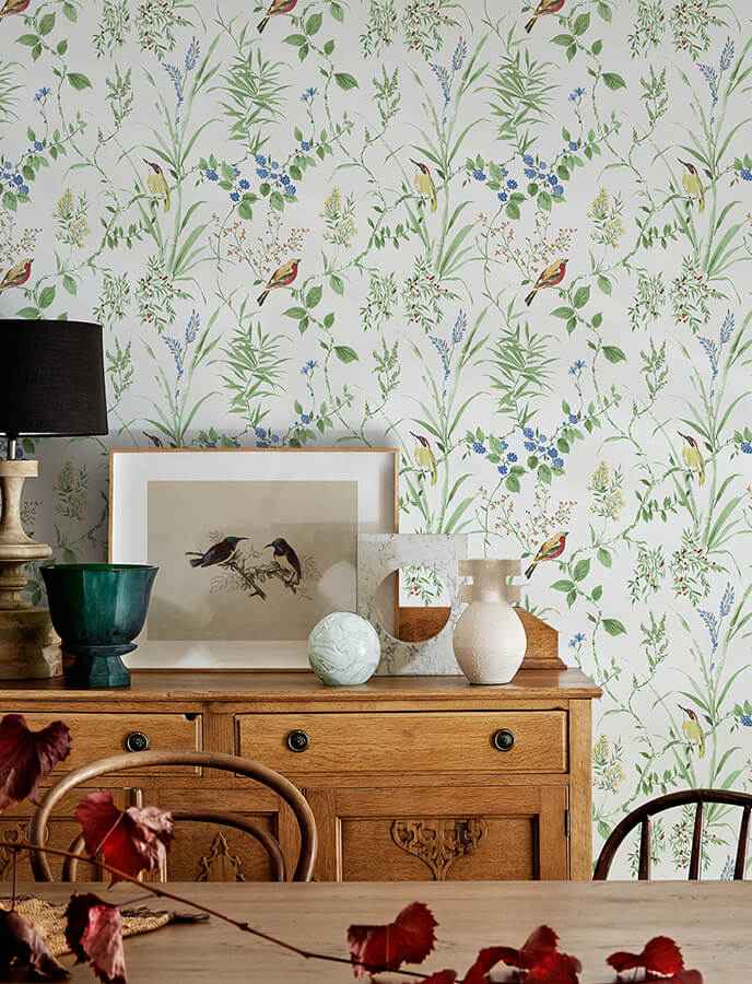 Imperial Garden Green Botanical Wallpaper - York Wallcoverings - 4134-24173 - York Wallcoverings Wallpaper