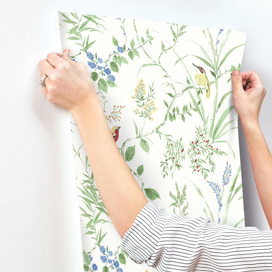 imperial-garden-green-botanical-wallpaper-york-wallcoverings-4134-24173 - York Wallcoverings Wallpaper