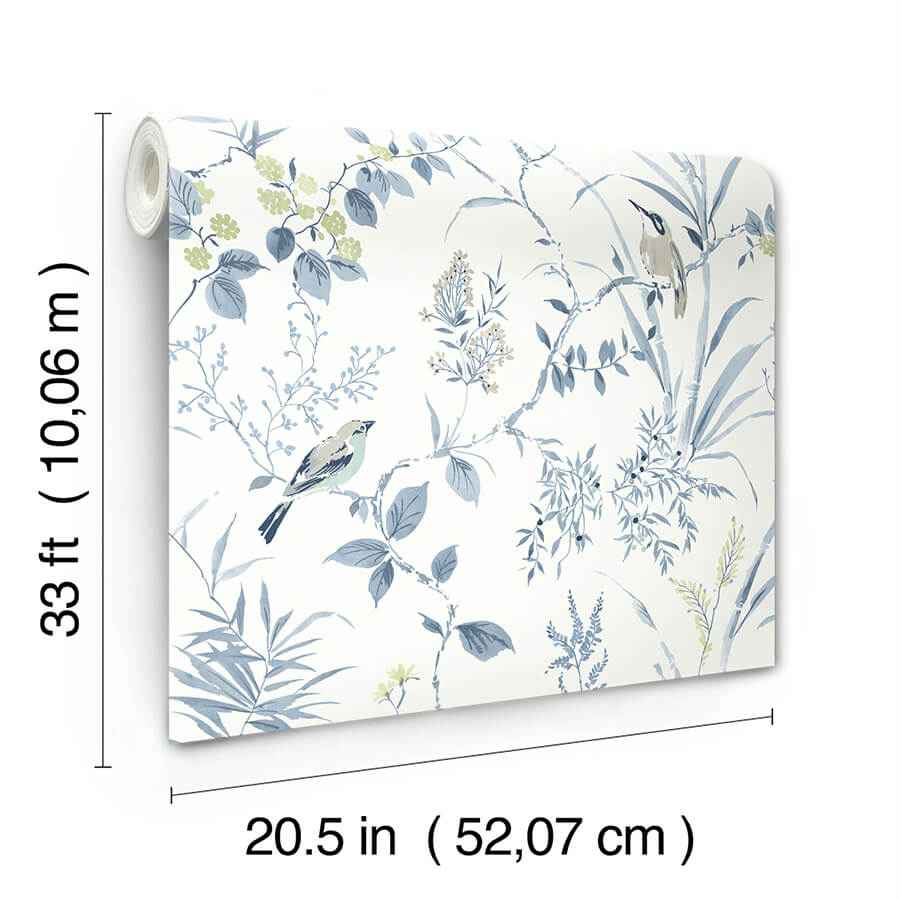 Imperial Garden Blueberry Botanical Wallpaper - York Wallcoverings - 4134-26990 - York Wallcoverings Wallpaper