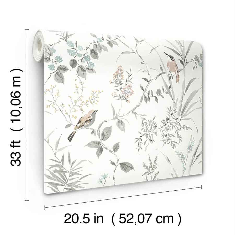 Imperial Garden Neutral Botanical Wallpaper - York Wallcoverings - 4134-26991 - York Wallcoverings Wallpaper