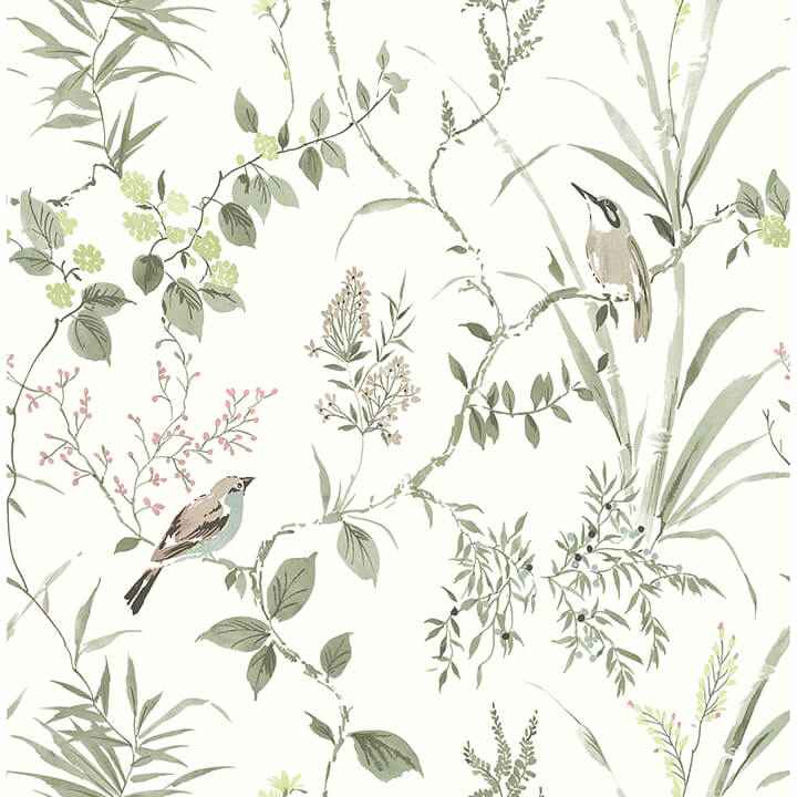 Imperial Garden Moss Botanical Wallpaper - York Wallcoverings - 4134-26992 - York Wallcoverings Wallpaper