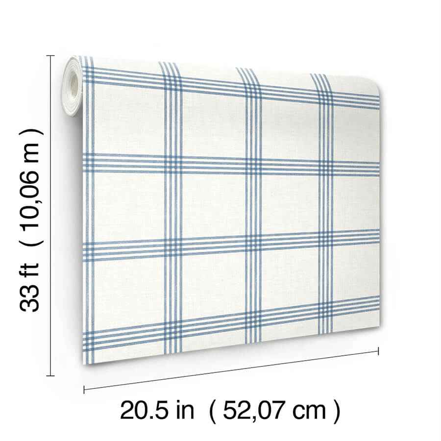 Twain Denim Plaid Wallpaper - York Wallcoverings - 4134-26993 - York Wallcoverings Wallpaper