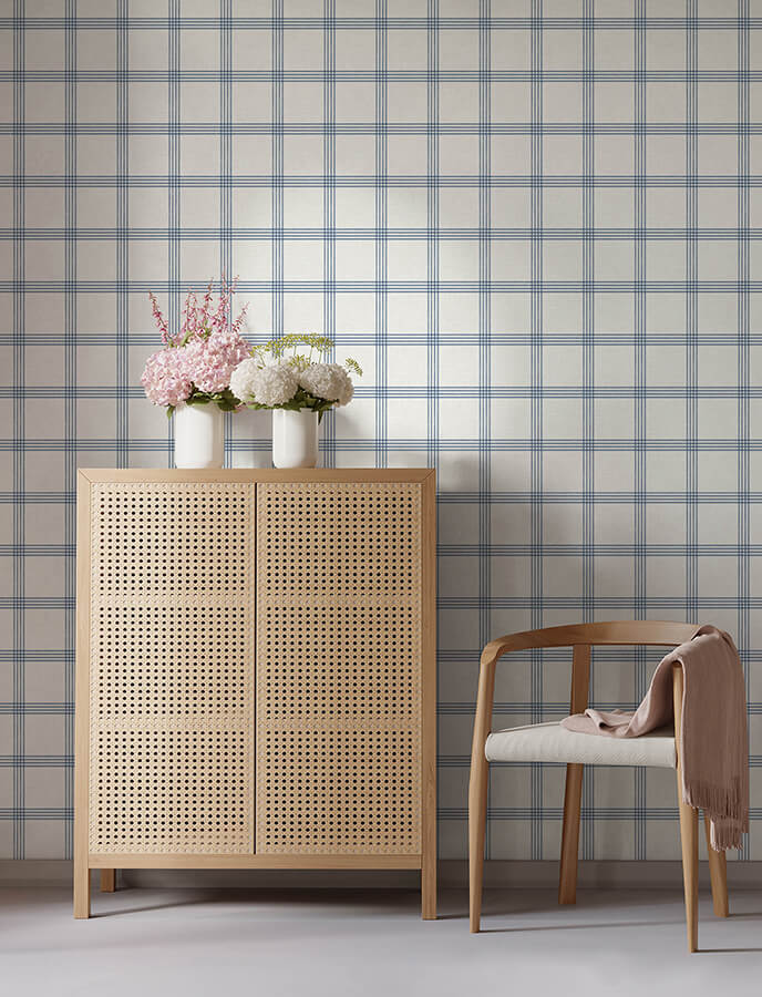 twain-denim-plaid-wallpaper-york-wallcoverings-4134-26993 - York Wallcoverings Wallpaper