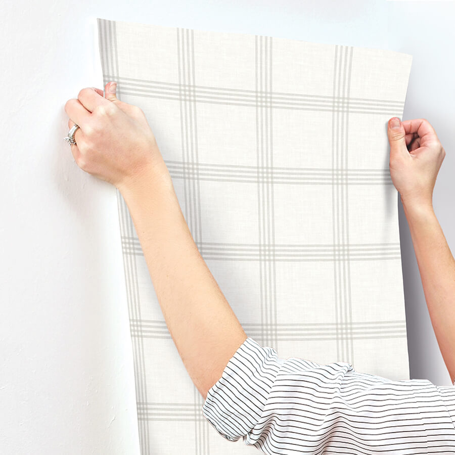 twain-light-grey-plaid-wallpaper-york-wallcoverings-4134-26994 - York Wallcoverings Wallpaper