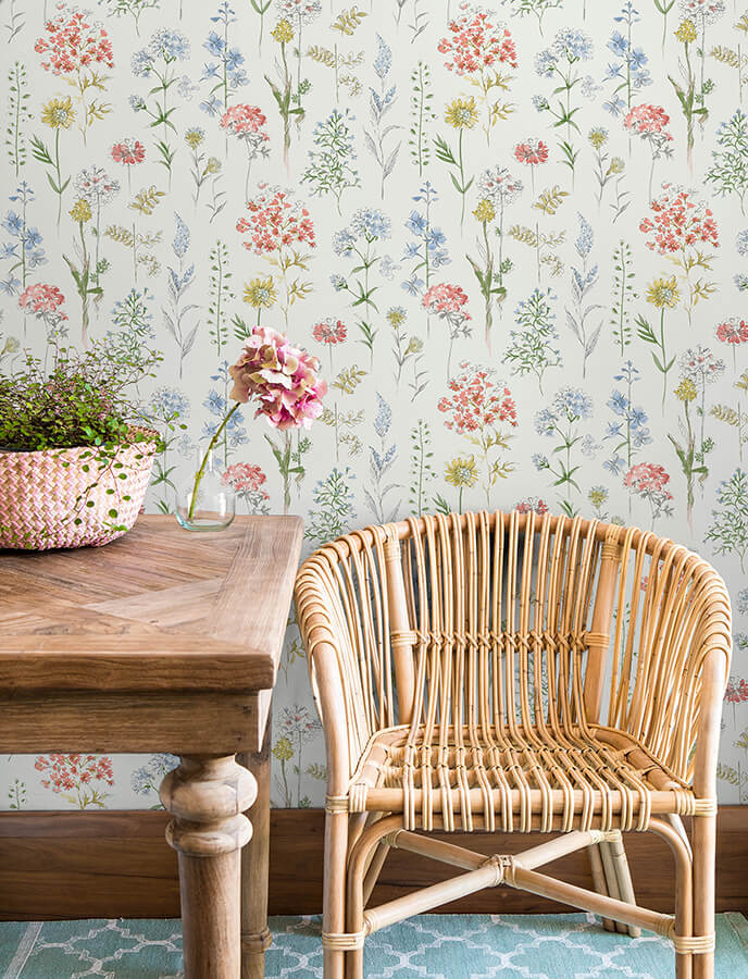 bergamot-multicolor-wildflower-wallpaper-york-wallcoverings-4134-72500 - York Wallcoverings Wallpaper