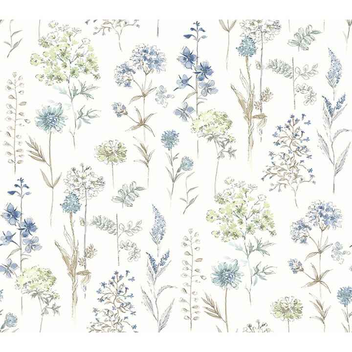 Bergamot Sea Green Wildflower Wallpaper - York Wallcoverings - 4134-72502