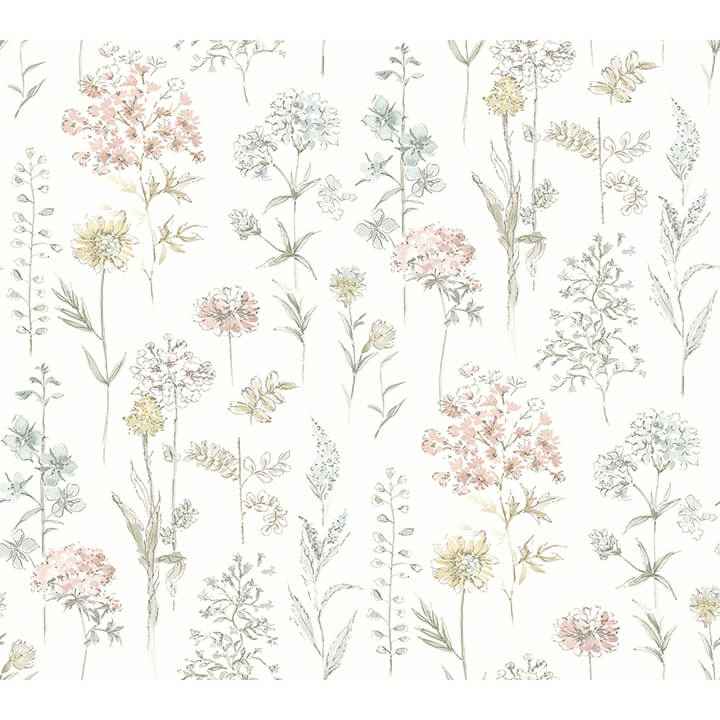 Bergamot Pastel Wildflower Wallpaper - York Wallcoverings - 4134-72503