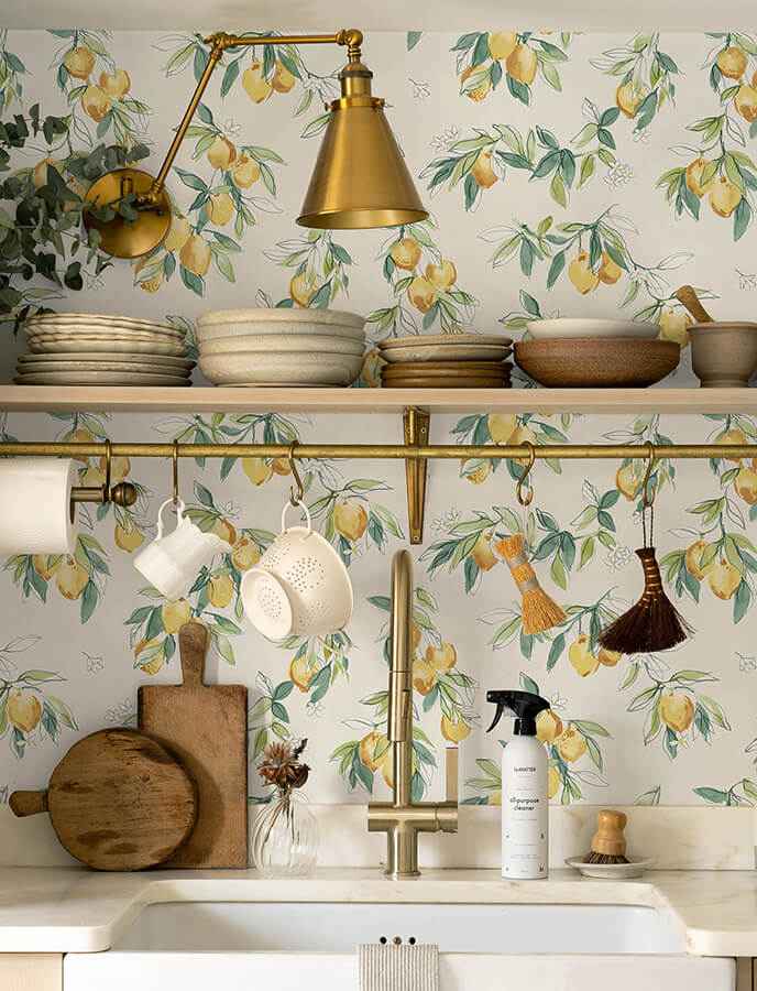 Lemonade Yellow Citrus Wallpaper - York Wallcoverings - 4134-72510 - York Wallcoverings Wallpaper