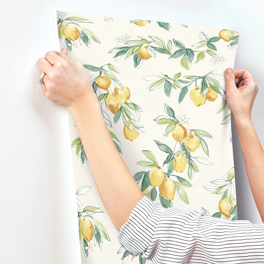 lemonade-yellow-citrus-wallpaper-york-wallcoverings-4134-72510 - York Wallcoverings Wallpaper