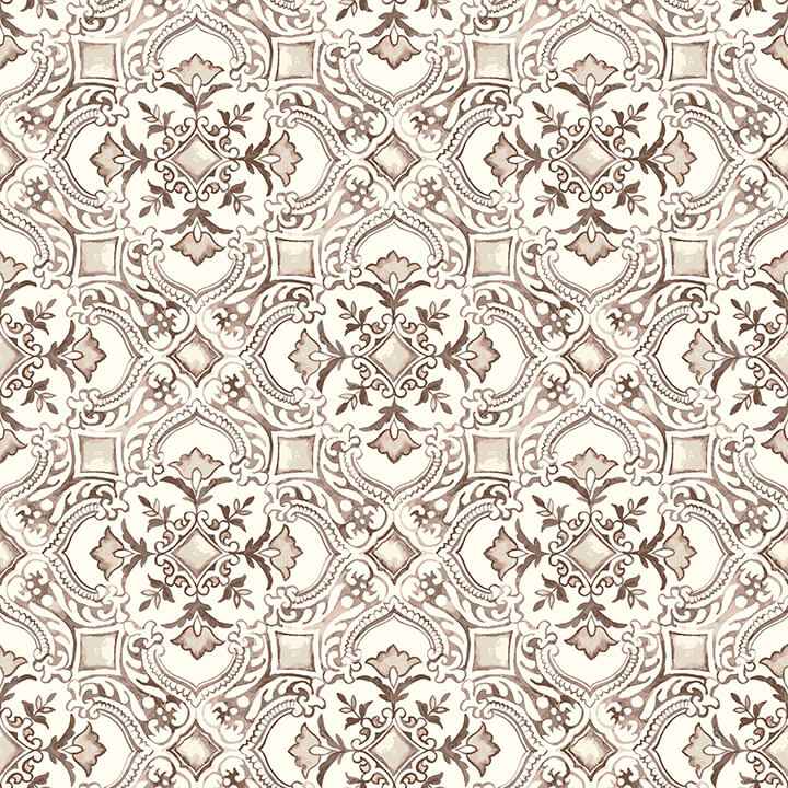 Marjoram Blush Floral Tile Wallpaper - York Wallcoverings - 4134-72514