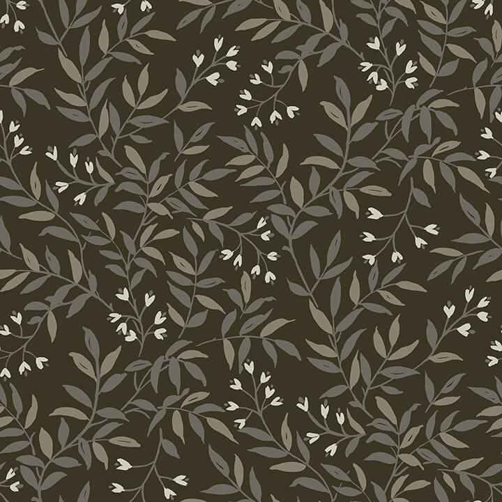 Senna Black Budding Vines Wallpaper - York Wallcoverings - 4134-72519
