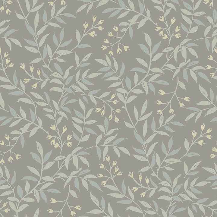 Senna Silver Budding Vines Wallpaper - York Wallcoverings - 4134-72522 - York Wallcoverings Wallpaper