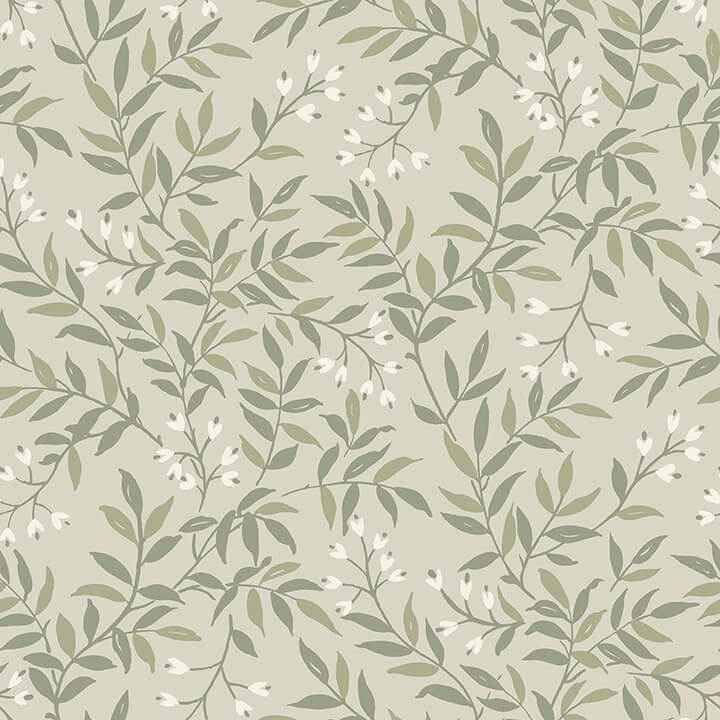 Senna Green Budding Vines Wallpaper - York Wallcoverings - 4134-72523 - York Wallcoverings Wallpaper