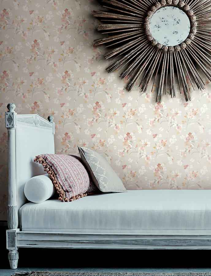 Azalea Ruby Floral Branches Wallpaper - York Wallcoverings - 4134-72524 - York Wallcoverings Wallpaper
