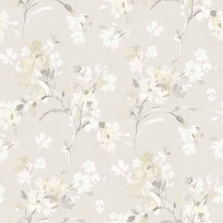 Azalea Neutral Floral Branches Wallpaper - York Wallcoverings - 4134-72527