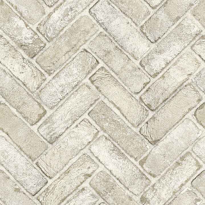 Canelle Taupe Brick Herringbone Wallpaper - York Wallcoverings - 4134-72534 - York Wallcoverings Wallpaper