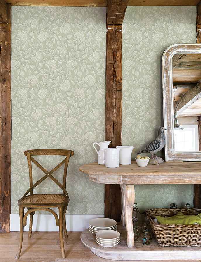 Vadouvan Sage Jacobean Trail Wallpaper - York Wallcoverings - 4134-72536 - York Wallcoverings Wallpaper