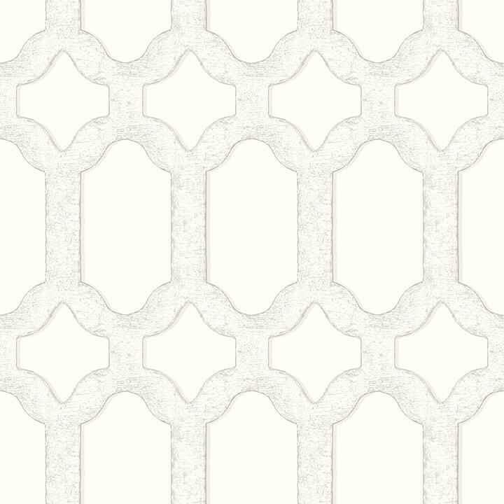 Chervil White Trellis Wallpaper - York Wallcoverings - 4134-72542