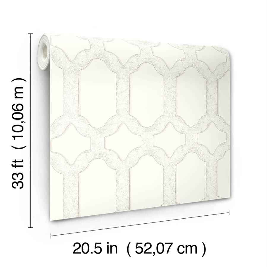 Chervil White Trellis Wallpaper - York Wallcoverings - 4134-72542 - York Wallcoverings Wallpaper