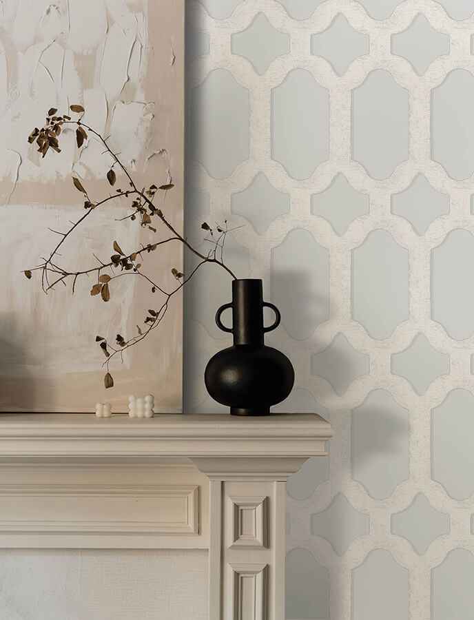 Chervil Sky Blue Trellis Wallpaper - York Wallcoverings - 4134-72543 - York Wallcoverings Wallpaper