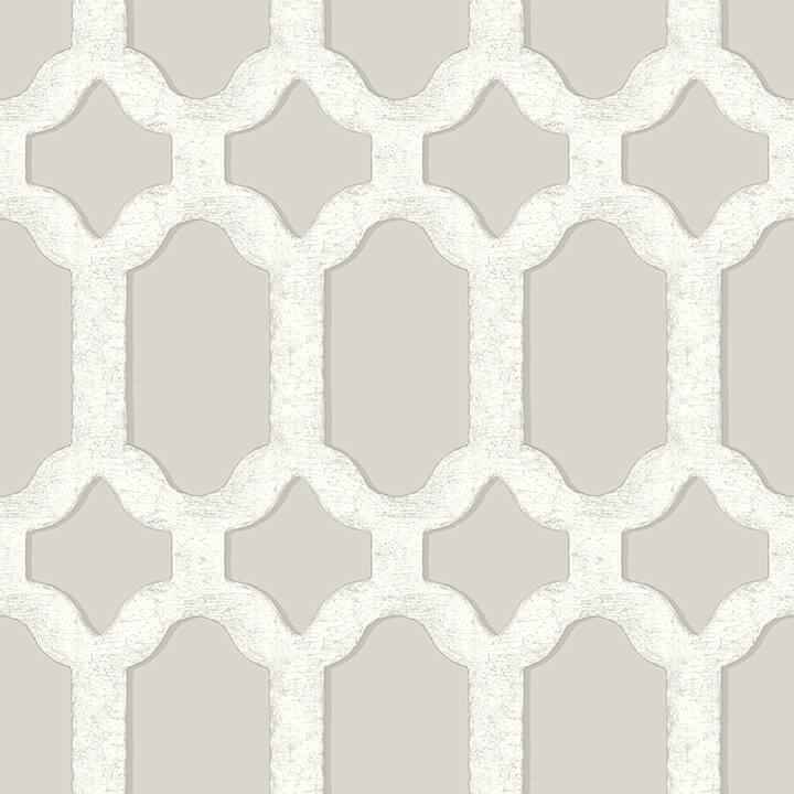 Chervil Light Grey Trellis Wallpaper - York Wallcoverings - 4134-72544