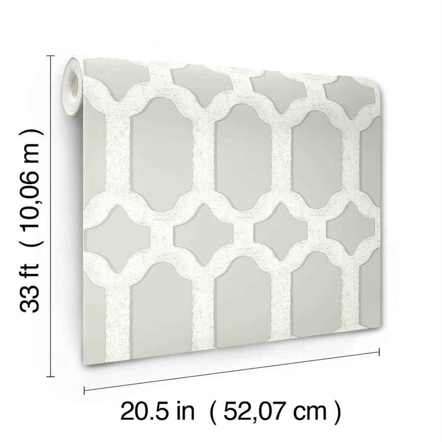 Chervil Light Grey Trellis Wallpaper - York Wallcoverings - 4134-72544 - York Wallcoverings Wallpaper