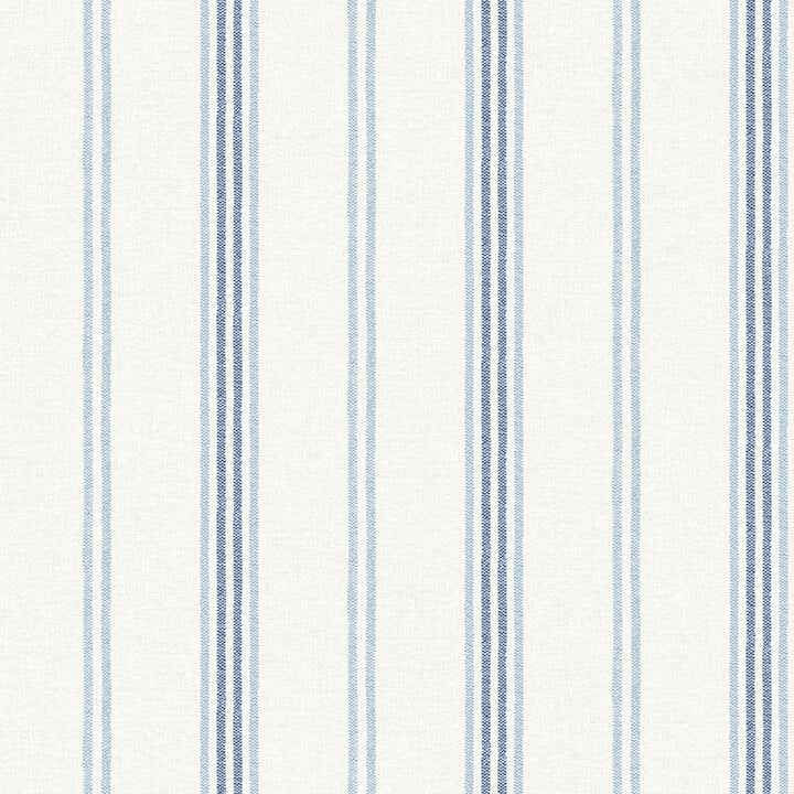 Lovage Blue Linen Stripe Wallpaper - York Wallcoverings - 4134-72546 - York Wallcoverings Wallpaper