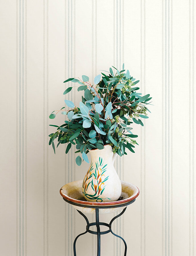lovage-aqua-linen-stripe-wallpaper-york-wallcoverings-4134-72548 - York Wallcoverings Wallpaper