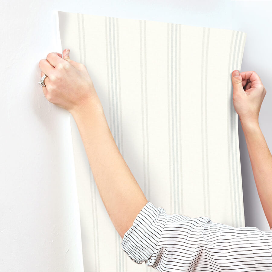 lovage-aqua-linen-stripe-wallpaper-york-wallcoverings-4134-72548 - York Wallcoverings Wallpaper