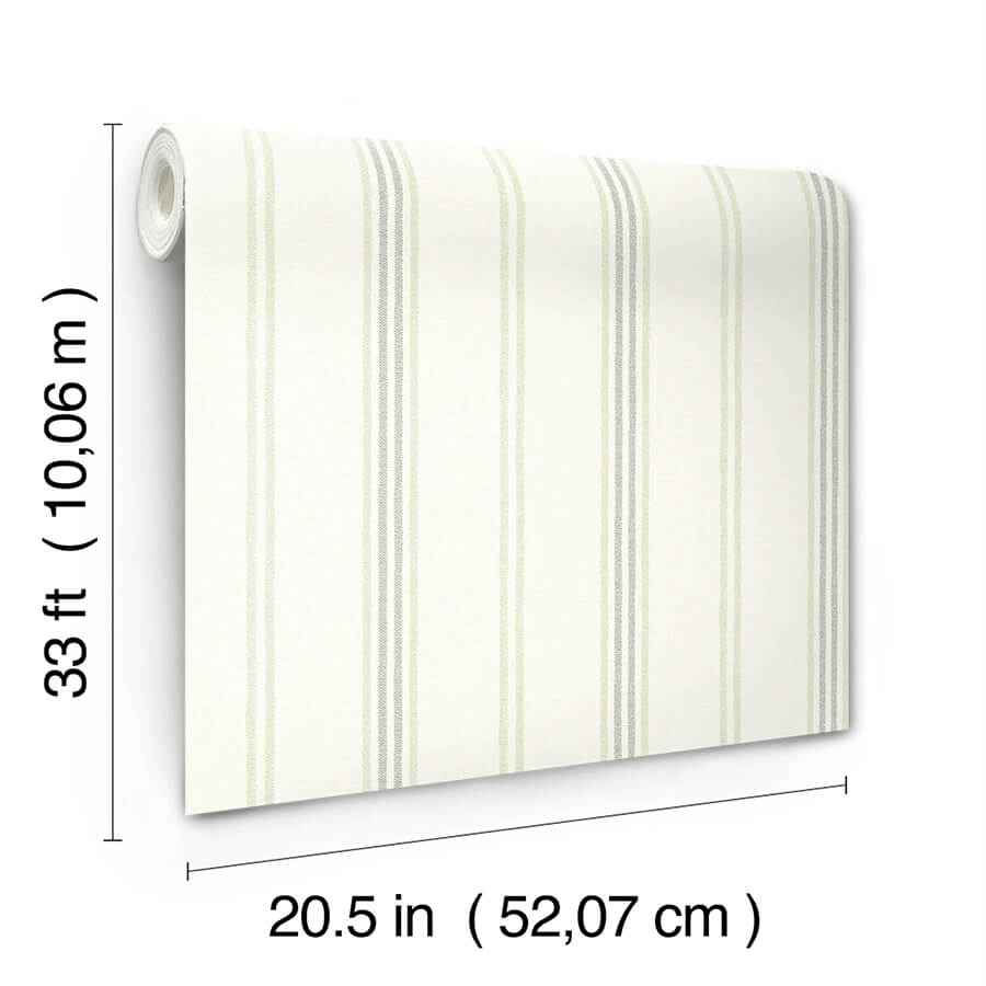 Lovage Green Linen Stripe Wallpaper - York Wallcoverings - 4134-72549 - York Wallcoverings Wallpaper