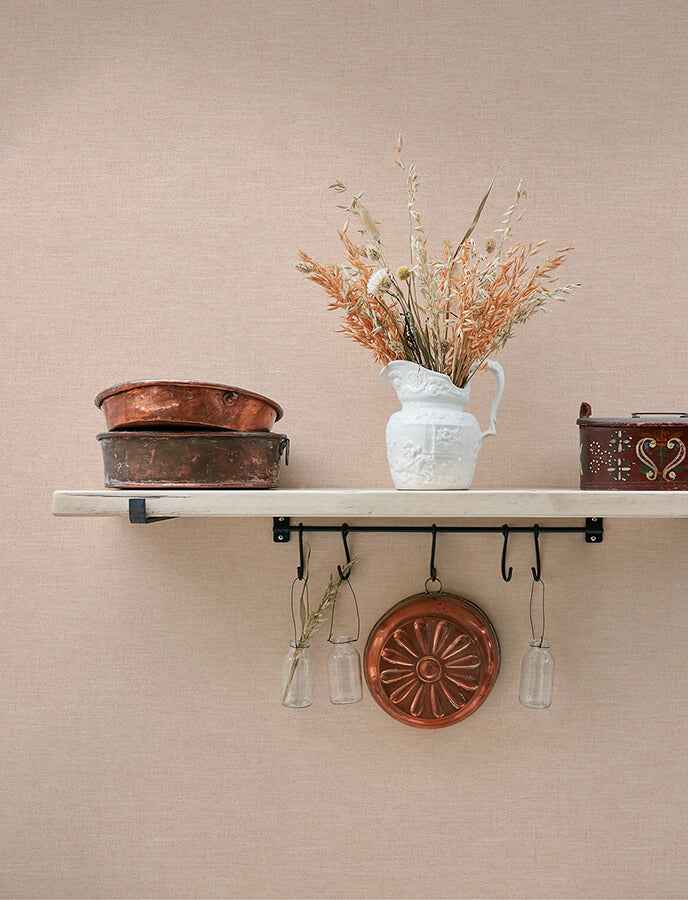 Chambray Blush Fabric Weave Wallpaper - York Wallcoverings - 4134-72555 - York Wallcoverings Wallpaper