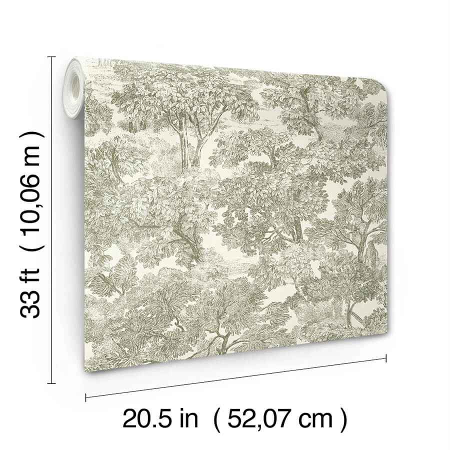 Spinney Green Toile Wallpaper - York Wallcoverings - 4134-72561 - York Wallcoverings Wallpaper