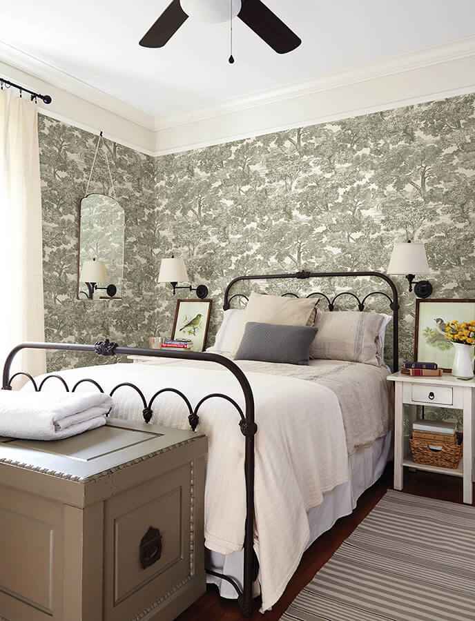 Spinney Green Toile Wallpaper - York Wallcoverings - 4134-72561 - York Wallcoverings Wallpaper
