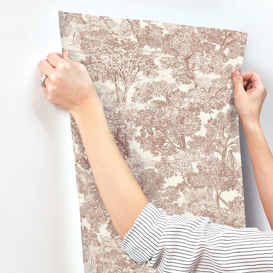spinney-red-toile-wallpaper-york-wallcoverings-4134-72562 - York Wallcoverings Wallpaper