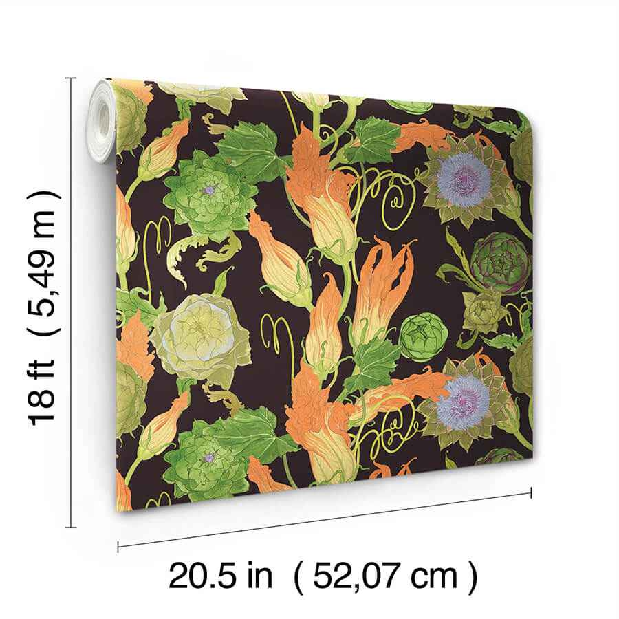 Artichoke Black Peel & Stick Wallpaper - York Wallcoverings - RAS6258 - York Wallcoverings Wallpaper