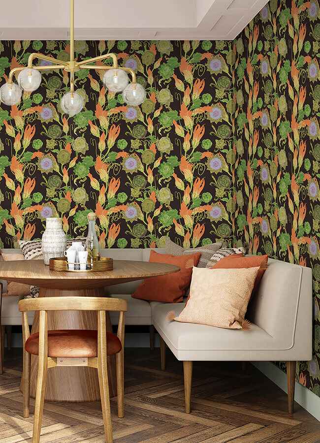 Artichoke Black Peel & Stick Wallpaper - York Wallcoverings - RAS6258 - York Wallcoverings Wallpaper