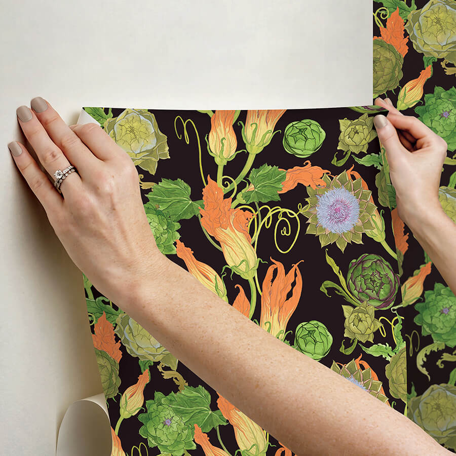 black-artichoke-peel-and-stick-wallpaper-york-wallcoverings-ras6258 - York Wallcoverings Wallpaper