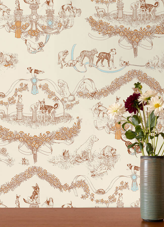 orange-worst-in-show-peel-and-stick-wallpaper-york-wallcoverings-ras6259 - York Wallcoverings Wallpaper