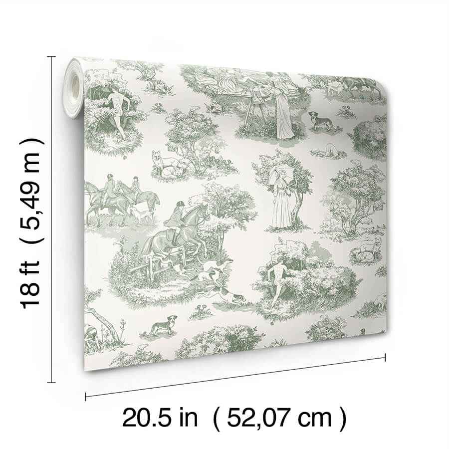 Green the Chase Peel and Stick Wallpaper - York Wallcoverings - RAS6261 - York Wallcoverings Wallpaper