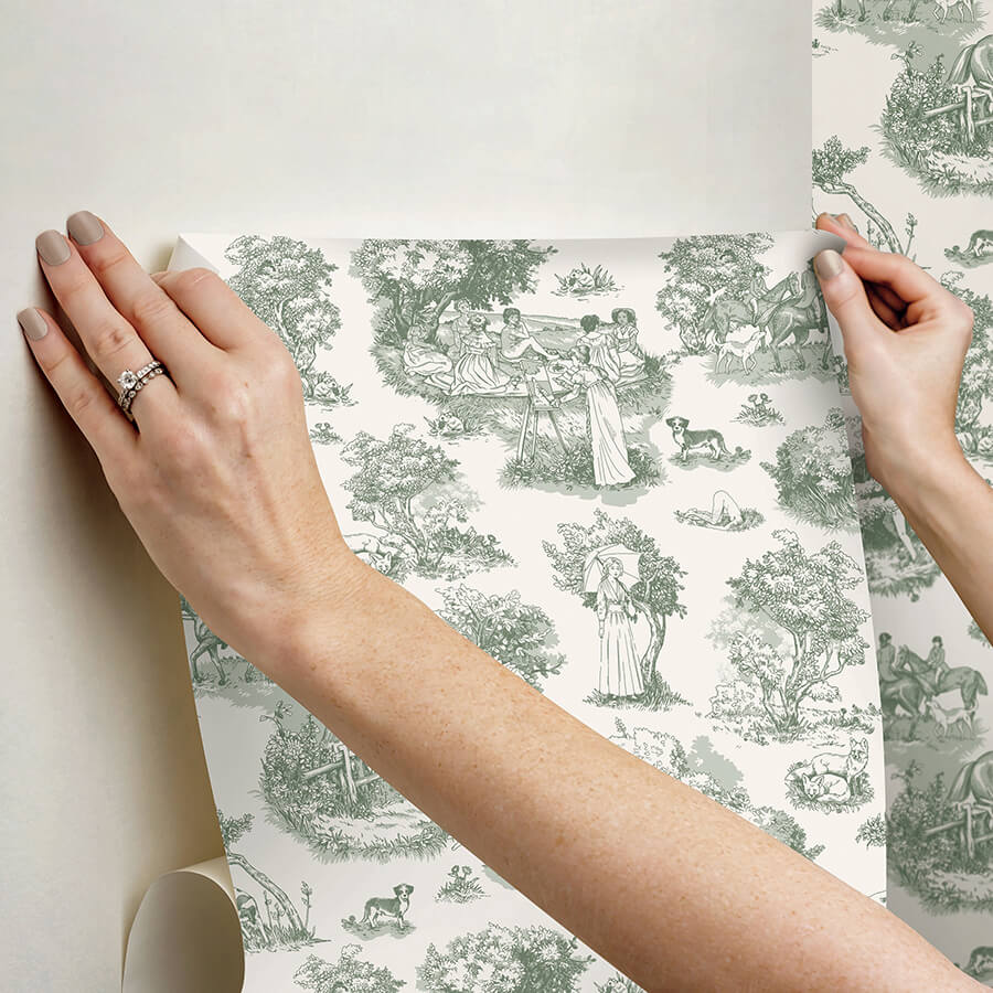 green-the-chase-peel-and-stick-wallpaper-york-wallcoverings-ras6261 - York Wallcoverings Wallpaper