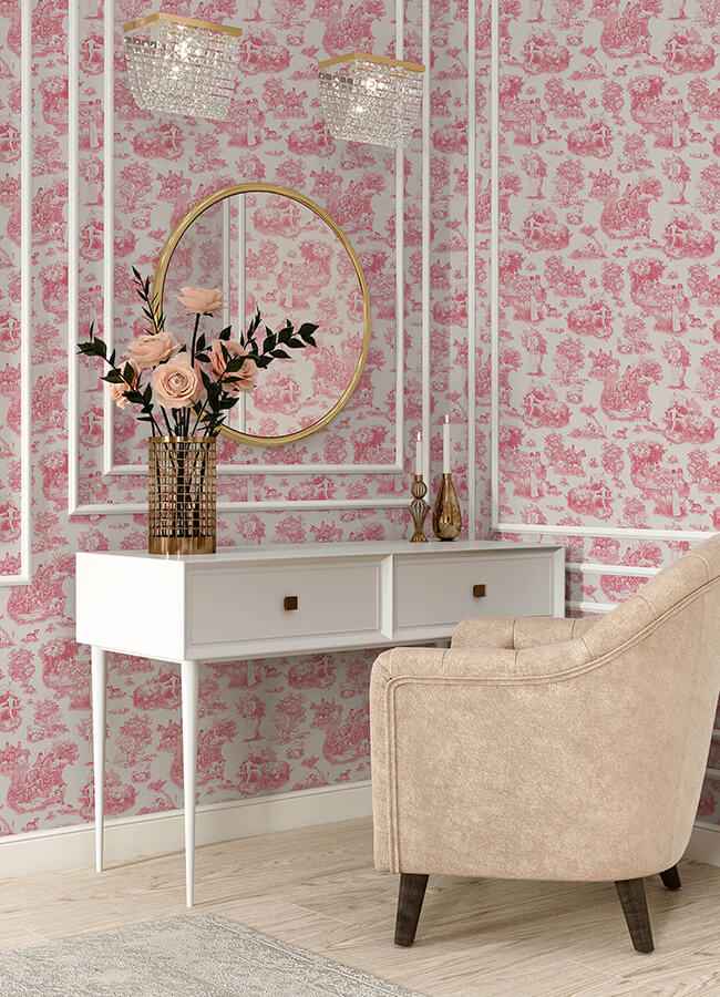 Pink the Chase Peel and Stick Wallpaper - York Wallcoverings - RAS6262 - York Wallcoverings Wallpaper