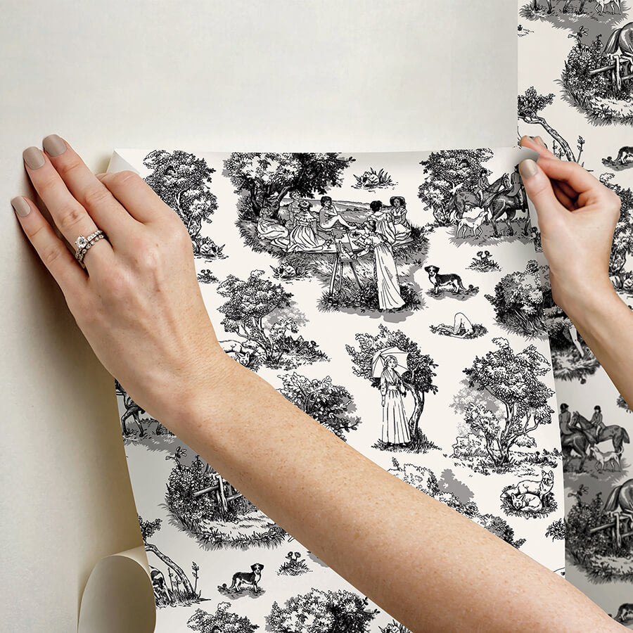 black-the-chase-peel-and-stick-wallpaper-york-wallcoverings-ras6263 - York Wallcoverings Wallpaper