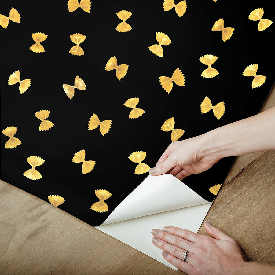 black-pasta-peel-and-stick-wallpaper-york-wallcoverings-ras6265 - York Wallcoverings Wallpaper