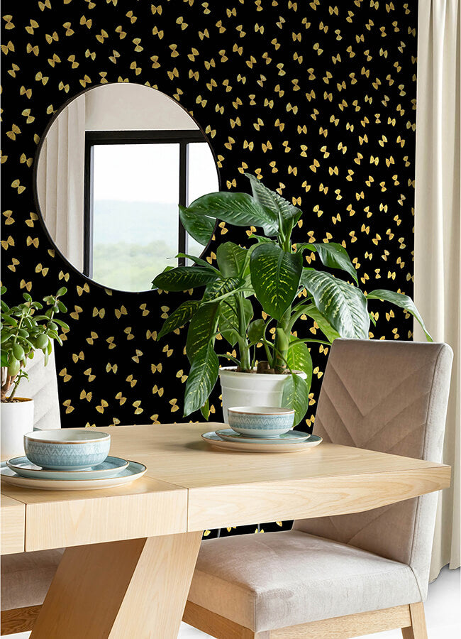 black-pasta-peel-and-stick-wallpaper-york-wallcoverings-ras6265 - York Wallcoverings Wallpaper