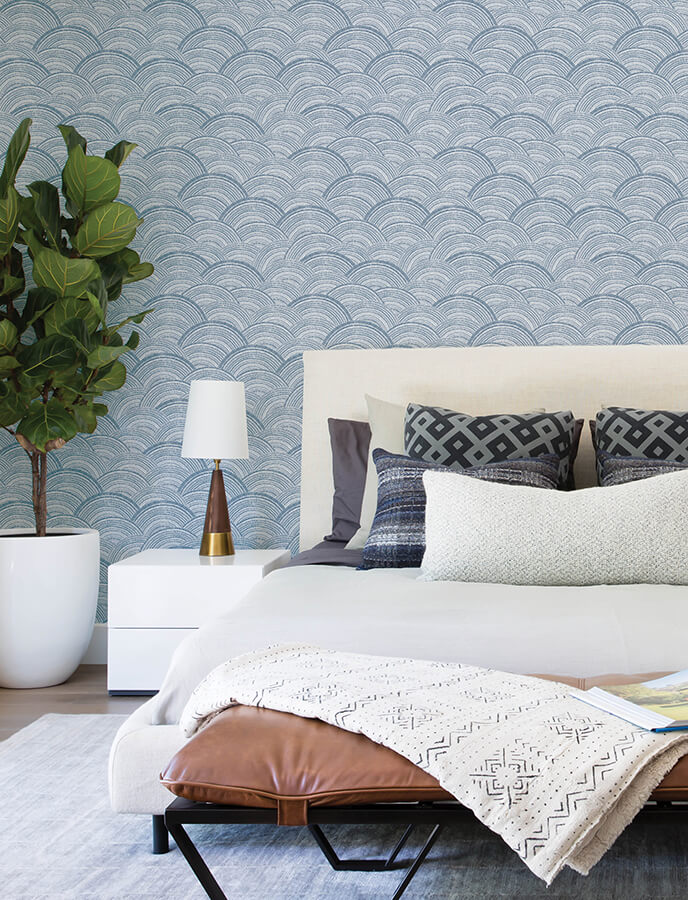encircle-indigo-geometric-wallpaper-york-wallcoverings-4146-27200 - York Wallcoverings Papel pintado