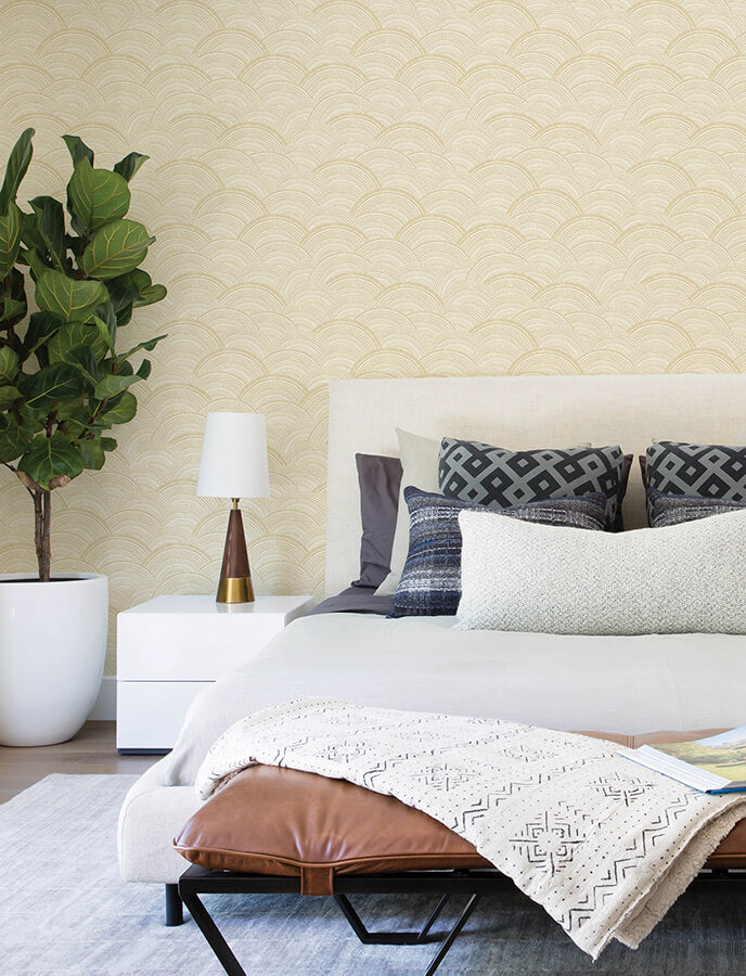 encircle-yellow-geometric-wallpaper-york-wallcoverings-4146-27204 - York Wallcoverings Wallpaper