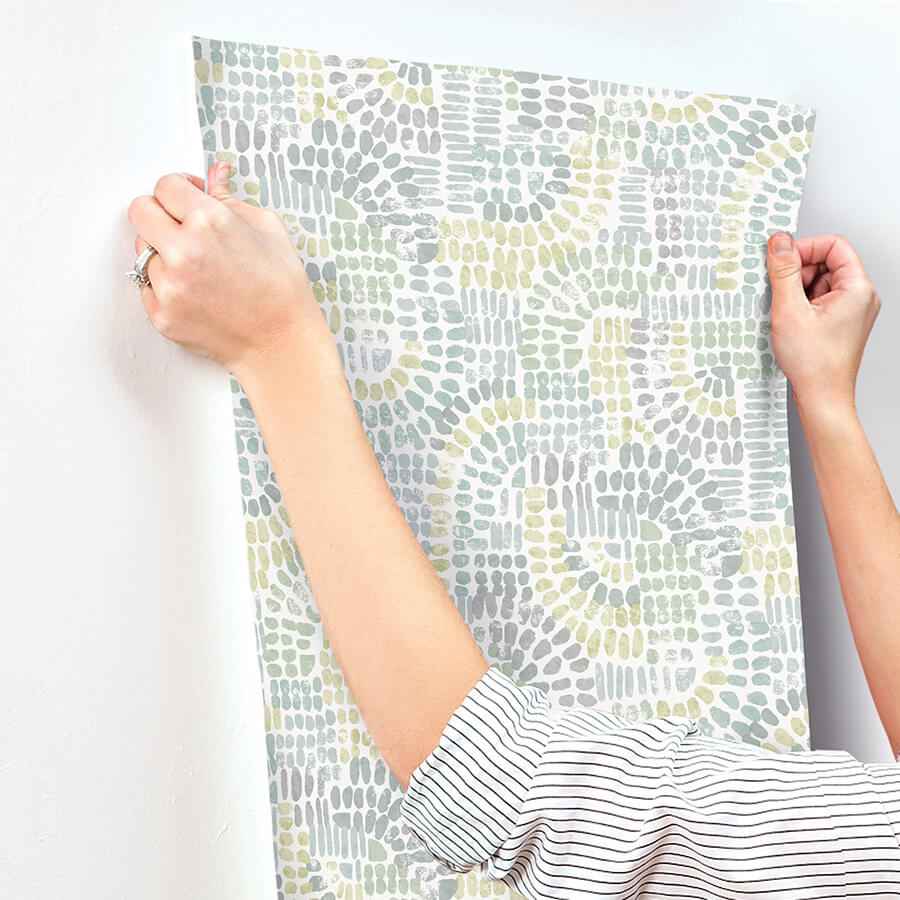 Wanderer Aquamarine Mosiac Wallpaper - York Wallcoverings - 4146-27214 - York Wallcoverings Wallpaper
