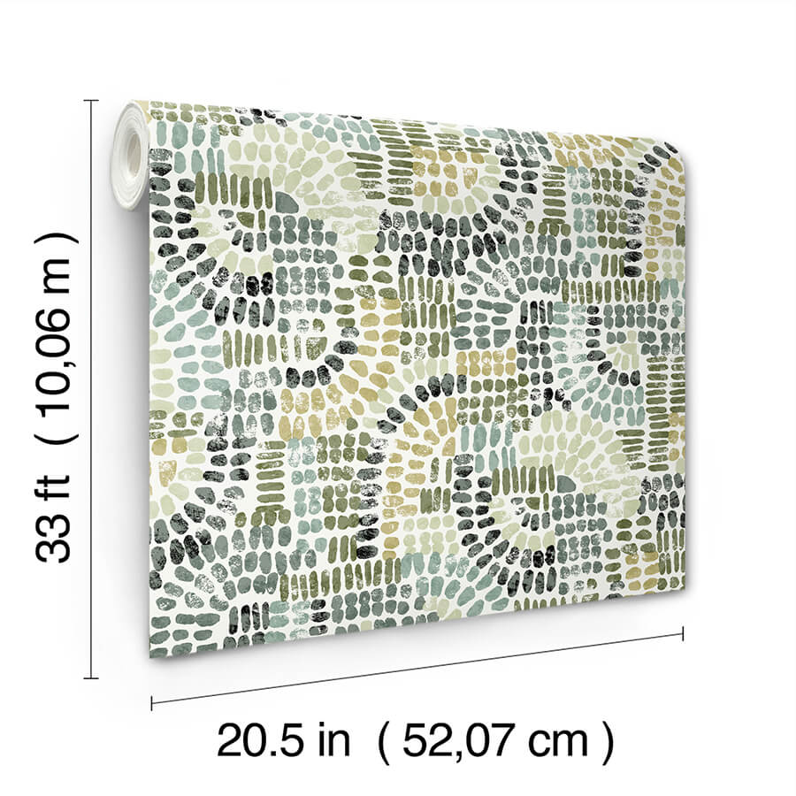 wanderer-evergreen-mosiac-wallpaper-york-wallcoverings-4146-27217 - York Wallcoverings Papel pintado