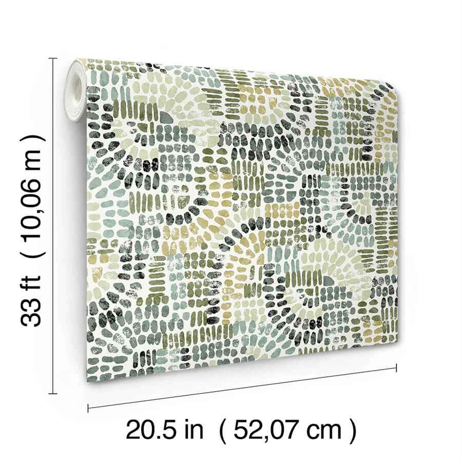 Wanderer Evergreen Mosiac Wallpaper - York Wallcoverings - 4146-27217